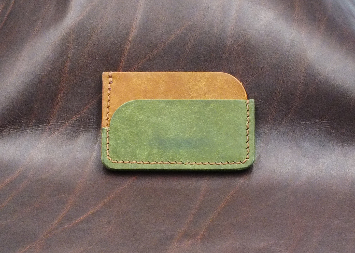 The Ditchling Card Wallet - Olive and Russet