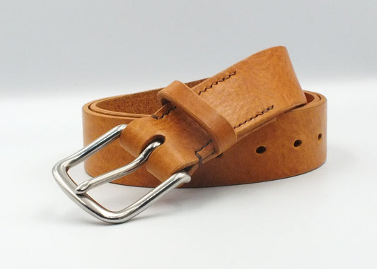 SALE - Tan Leather Belt - 1.5" (38mm wide) - 32" to 36" Waist