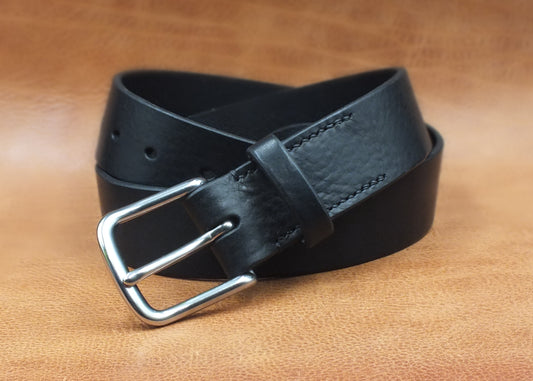 SALE - Black Leather Belt - 1.5" (38mm wide) - 32" to 36" Waist
