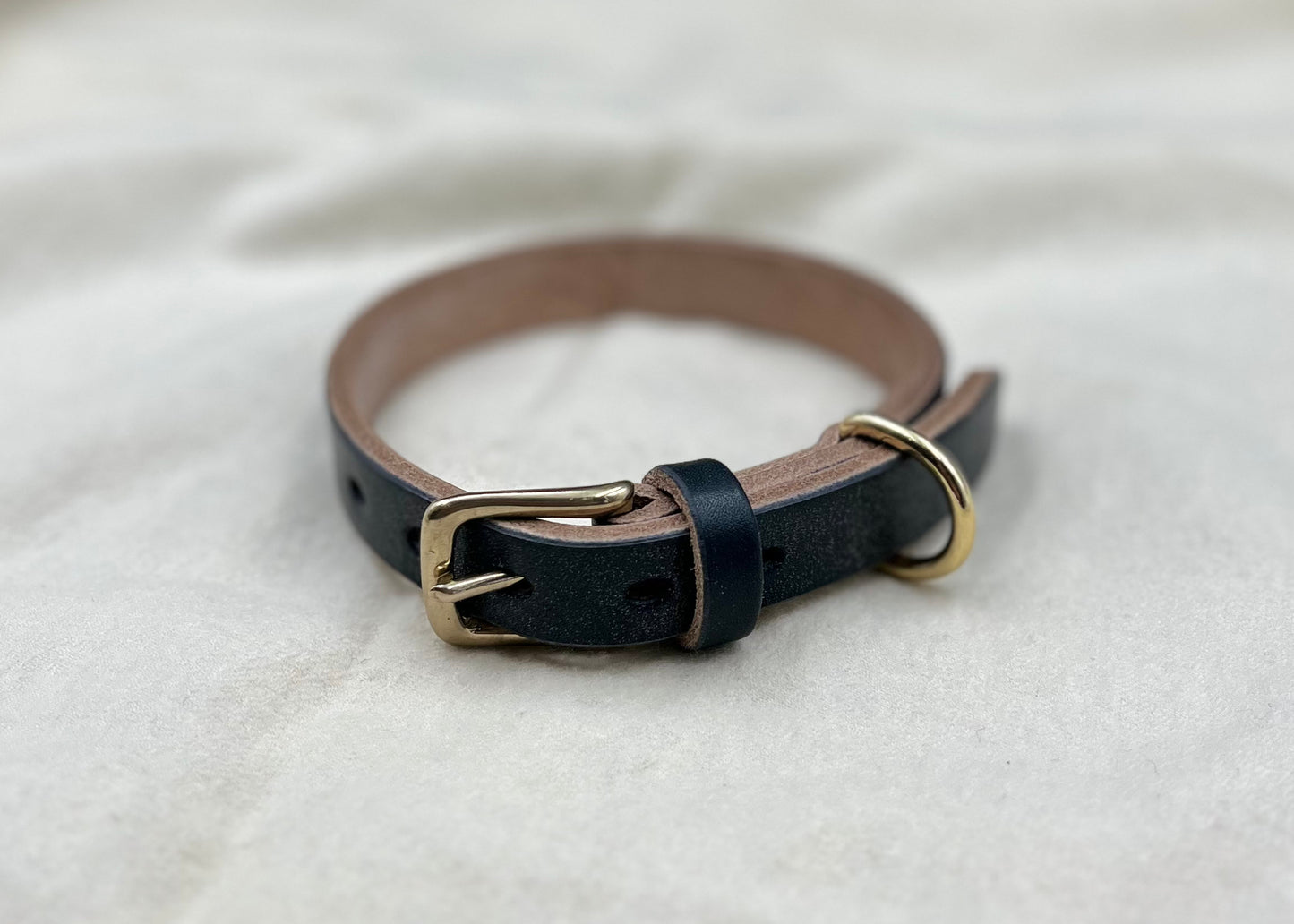 3/4" Oak Bark Leather Dog Collar