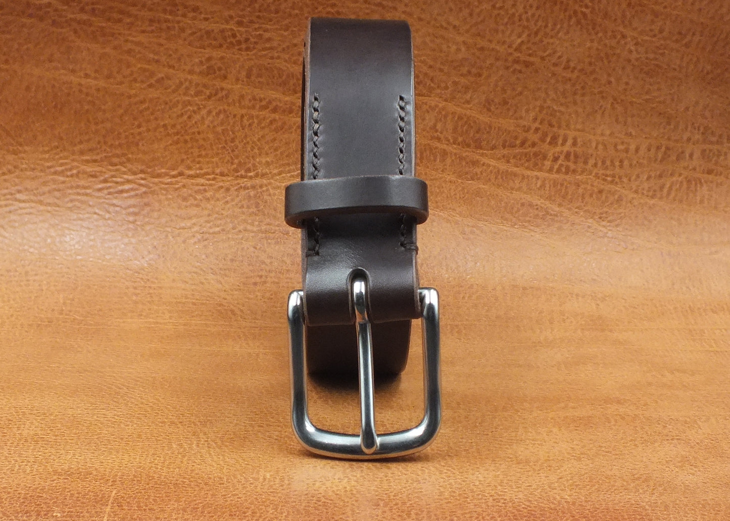 SALE - Dark Brown Walpier 'Rocky' Leather Belt - 1.5" (38mm wide) - 32" to 38" Waist