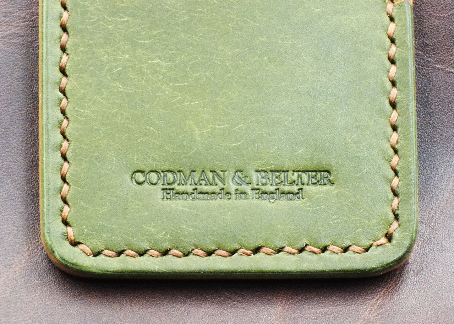 The Caburn Card Wallet - Olive and Russet