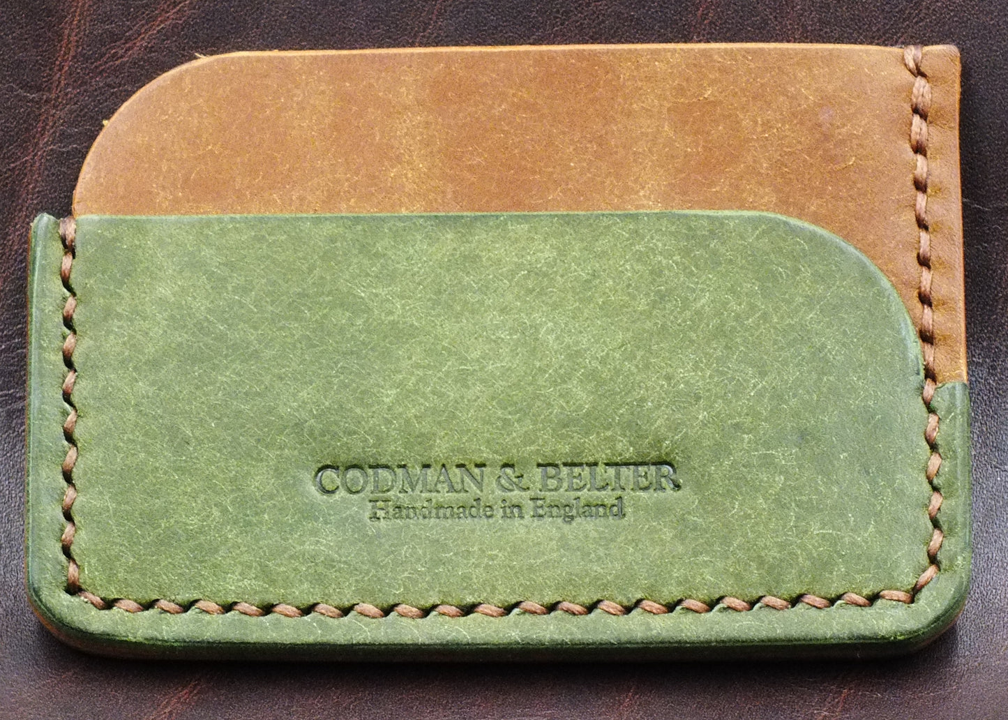 The Ditchling Card Wallet - Olive and Russet
