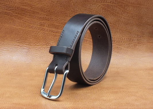 SALE - Dark Brown Walpier 'Rocky' Leather Belt - 1.5" (38mm wide) - 32" to 38" Waist