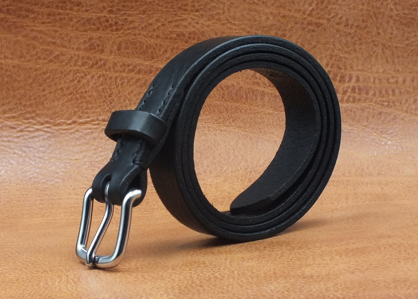 SALE - Black Leather Belt - 1" (25mm wide) - 32" to 36" Waist