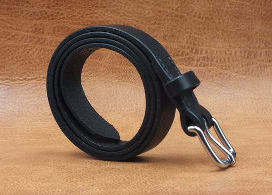 SALE - Black Leather Belt - 1" (25mm wide) - 32" to 36" Waist
