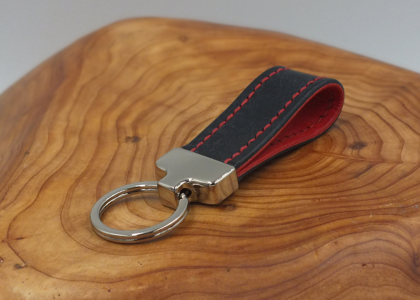 The Caeg - Red/Blue Leather Key Fob