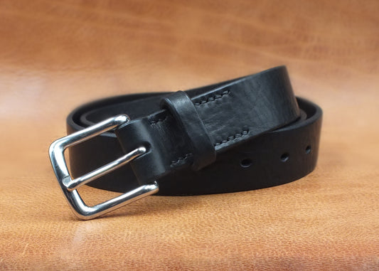 SALE - Black Leather Belt - 1.25" (32mm wide) - 32" to 36" Waist