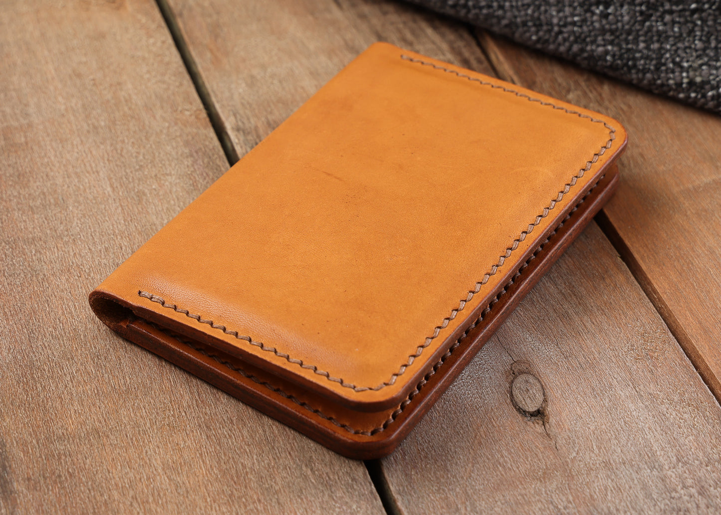 Leather Passport Holder - Hand Stitched