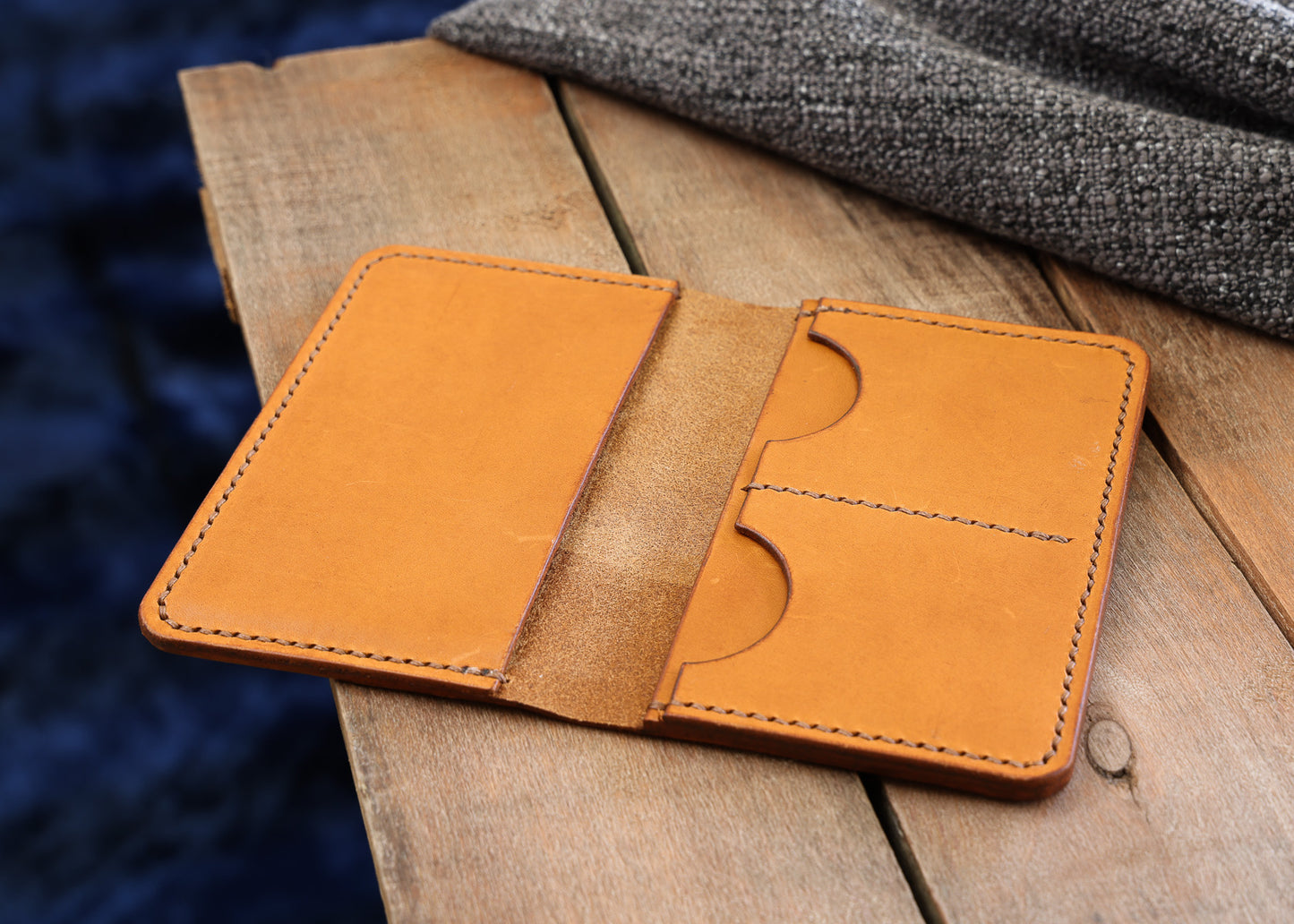 Leather Passport Holder - Hand Stitched