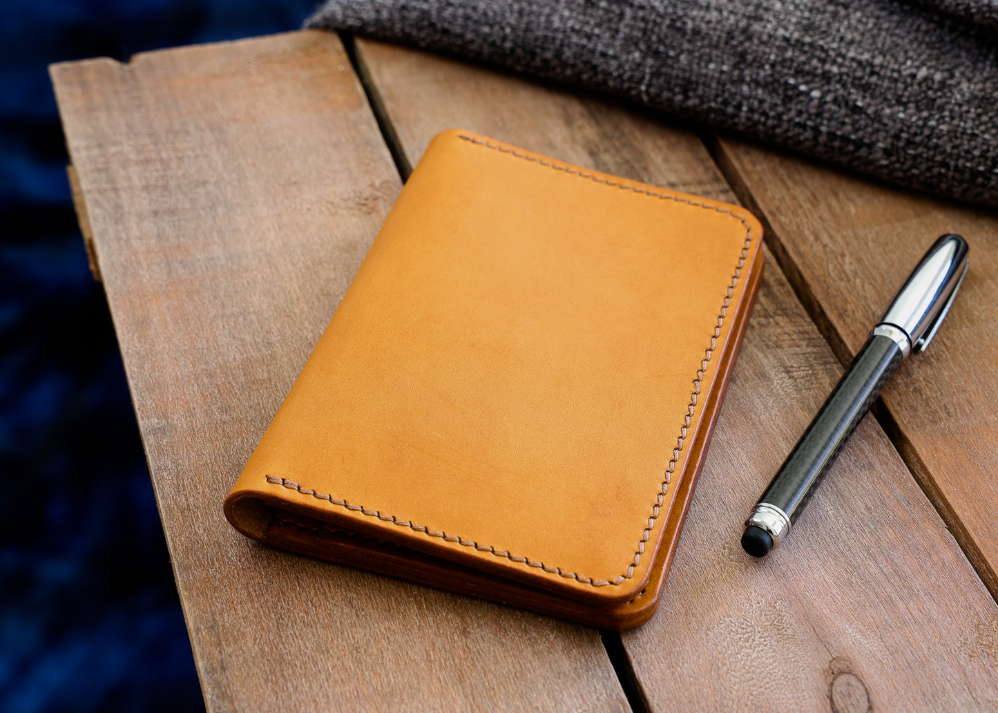 A6 Leather Notepad Holder - Hand Stitched