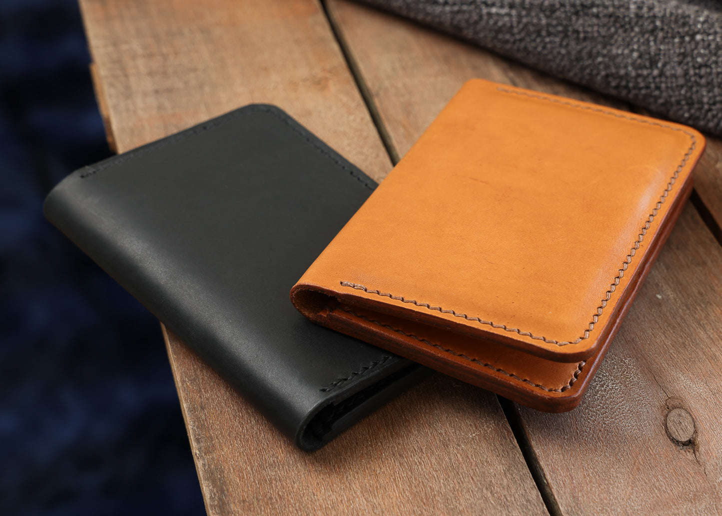 Leather Passport Holder - Hand Stitched