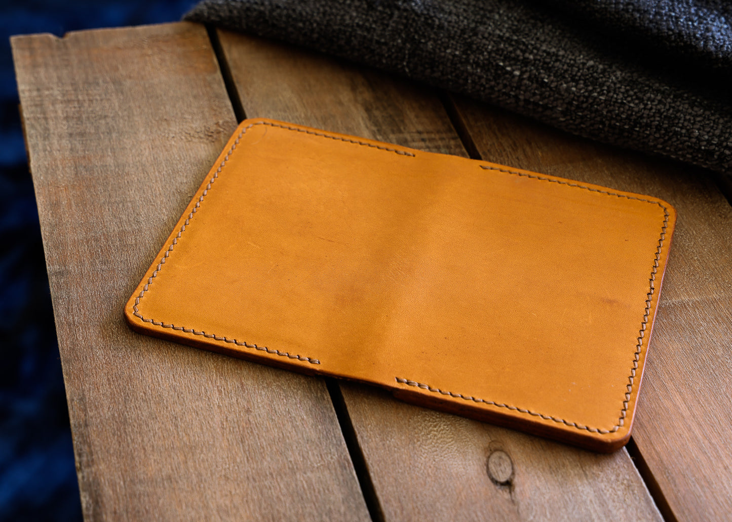 Leather Passport Holder - Hand Stitched