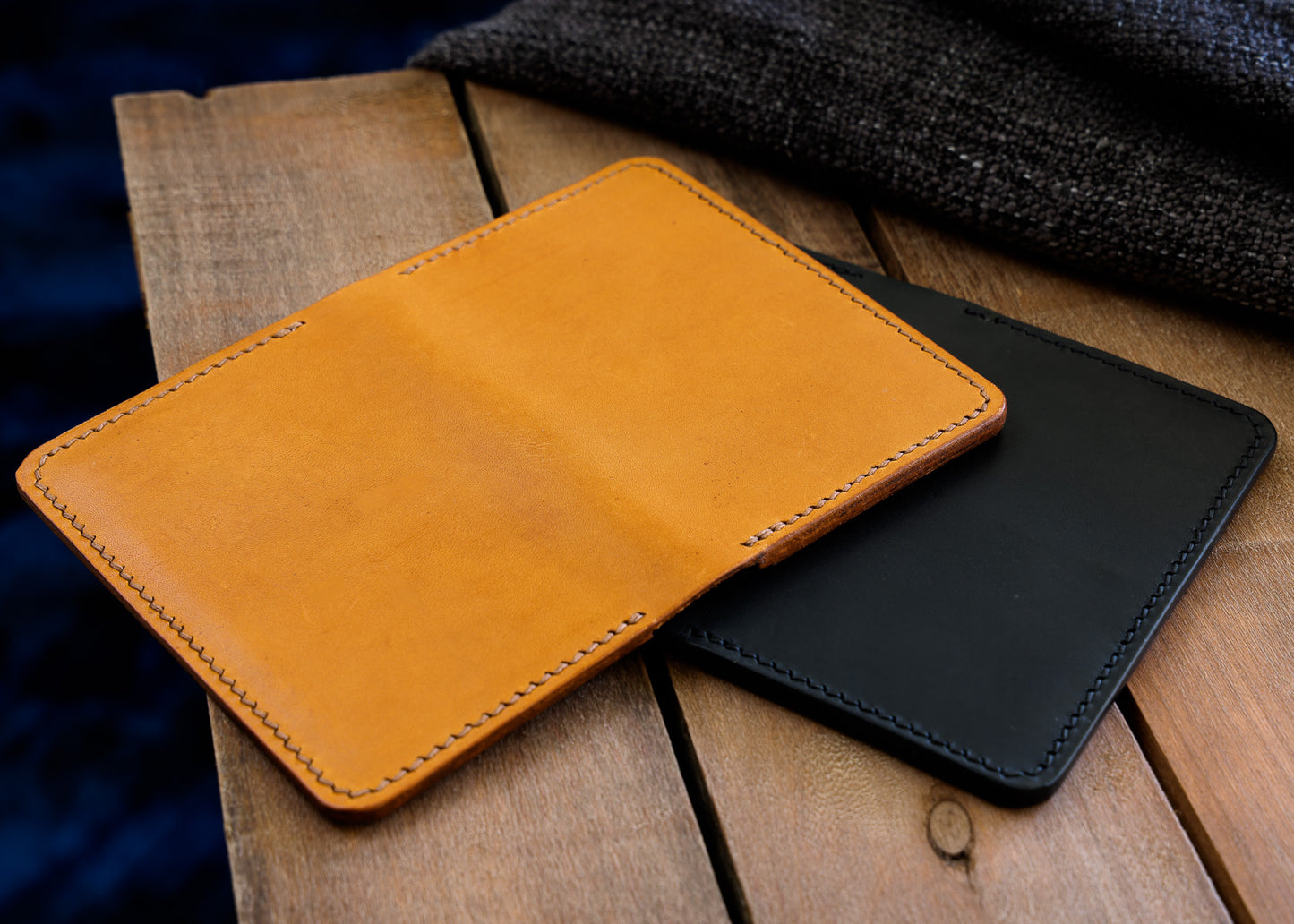 Leather Passport Holder - Hand Stitched